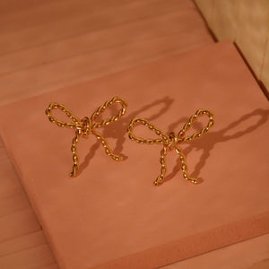 Chloe Bow 24K Gold Plated Studs