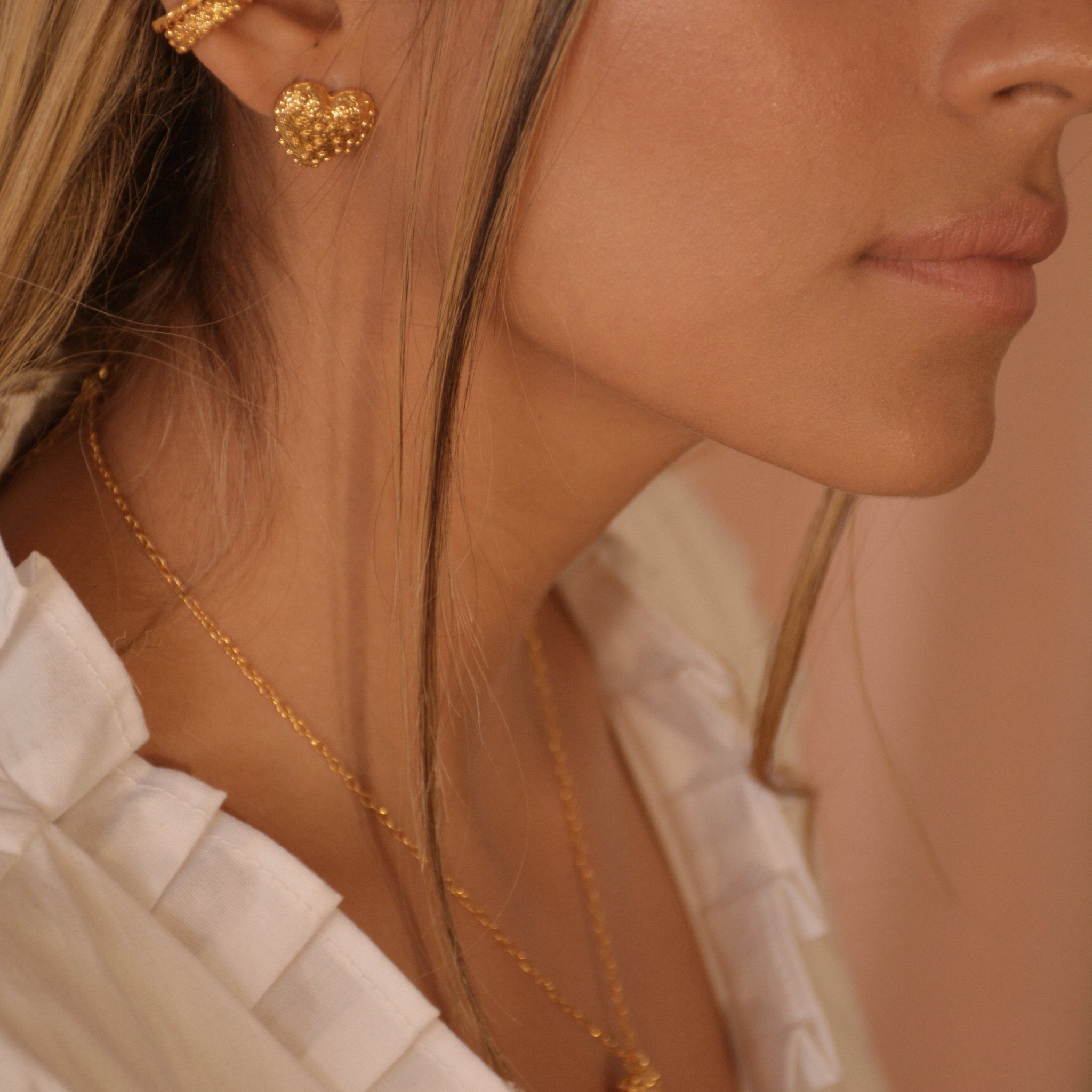 Oriana Heart 24K Gold Plated Studs