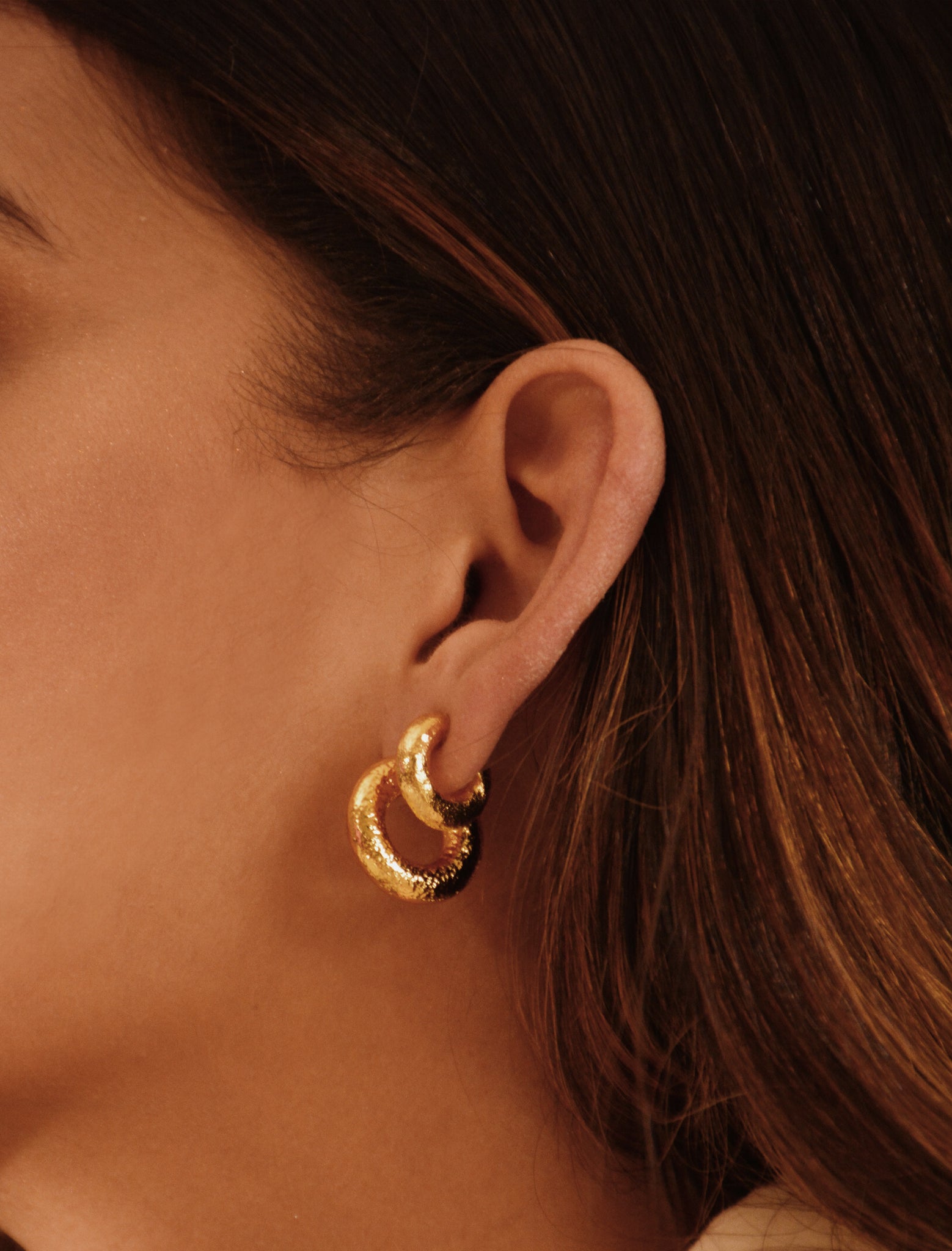 Autentica 24K Gold Plated Hoops