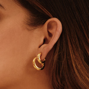 Autentica 24K Gold Plated Hoops