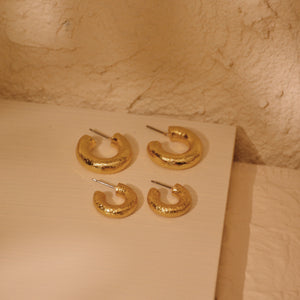 Autentica 24K Gold Plated Hoops