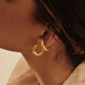 Autentica 24K Gold Plated Hoops