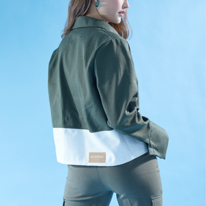 Bombom Muse Green and White Cut-Out Jacket